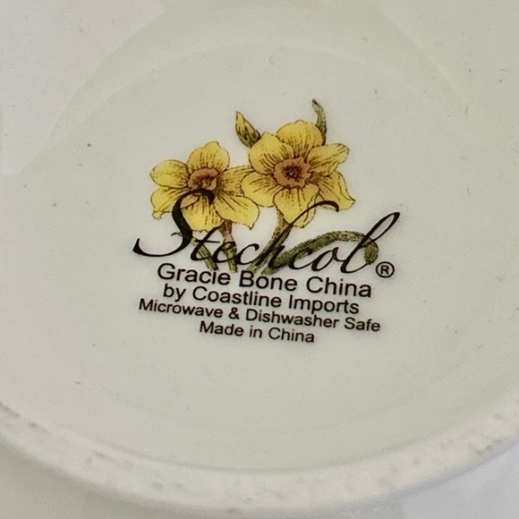 STECHCOL Coastline Imports Coffee Mug Cup Purple Orange Flower Gracie Bone China - Picture 6 of 6